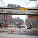 Debris sits in the road on State St. below the Stadium bridge in Ann Arbor, MI on Nov. 16, 2009. Angela J. Cesere | AnnArbor.com